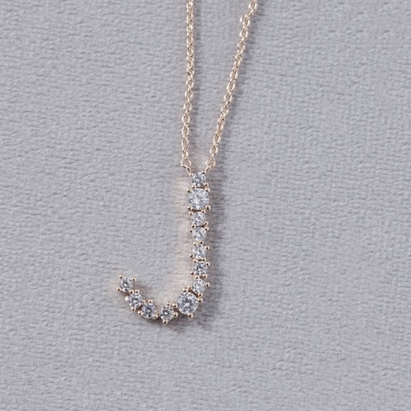 BHLDN Jewelry - BHLDN Crystal Monogram Necklace Letter J